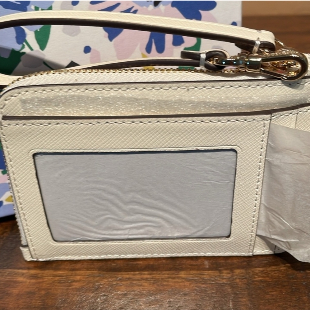 Kate Spade-Cream Floral Cutout Wristlet - Picture 3 of 8